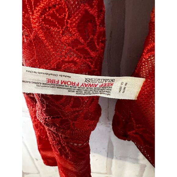 NWT Free People Intimately Red Floral Bodysuit Sz S - Picture 11 of 12